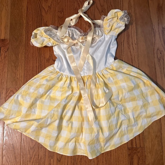 Yellow and Red Gnome Mini Dress Costume with Hat and Mushroom Bag - Picture 8 of 8